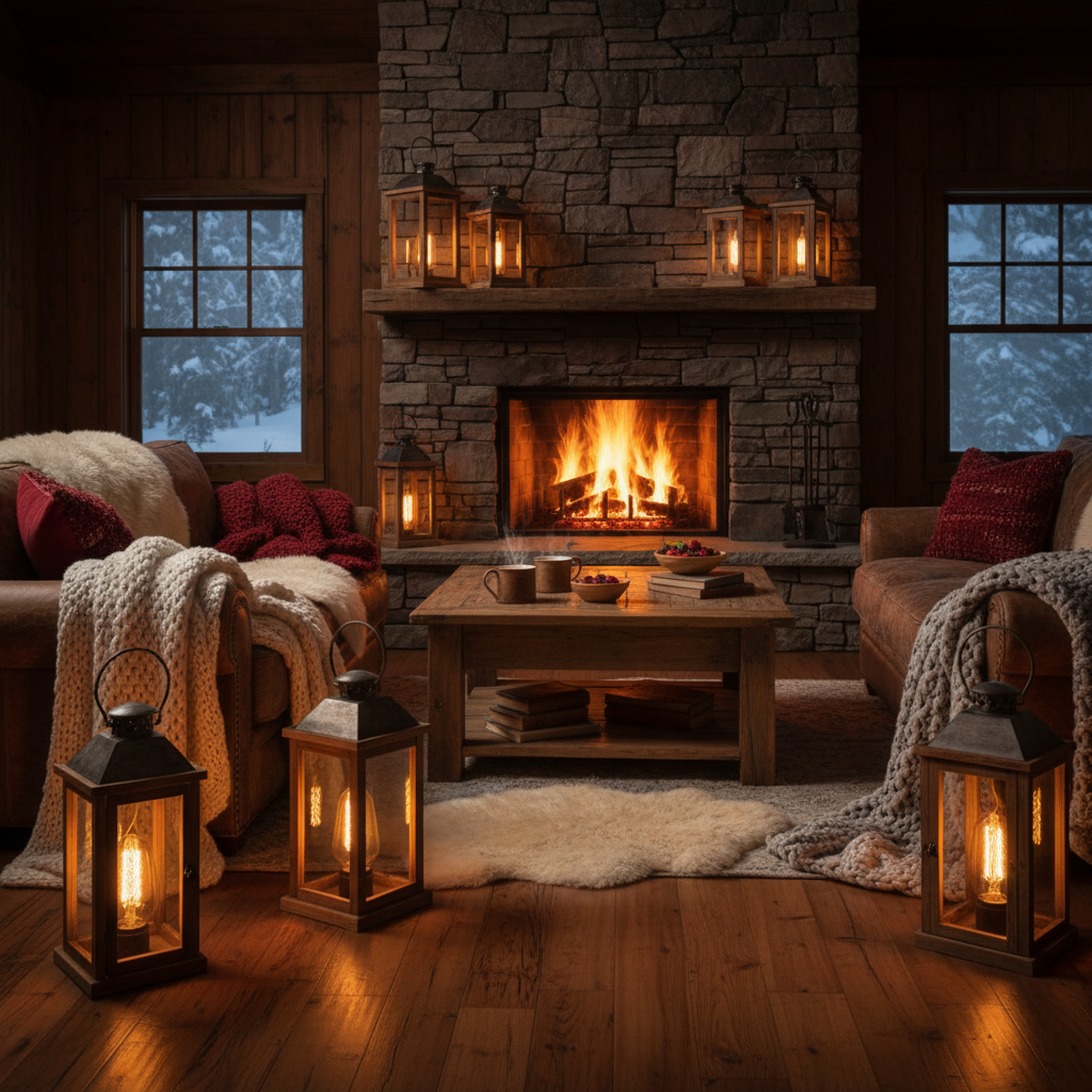 Warm cabin interior lighting